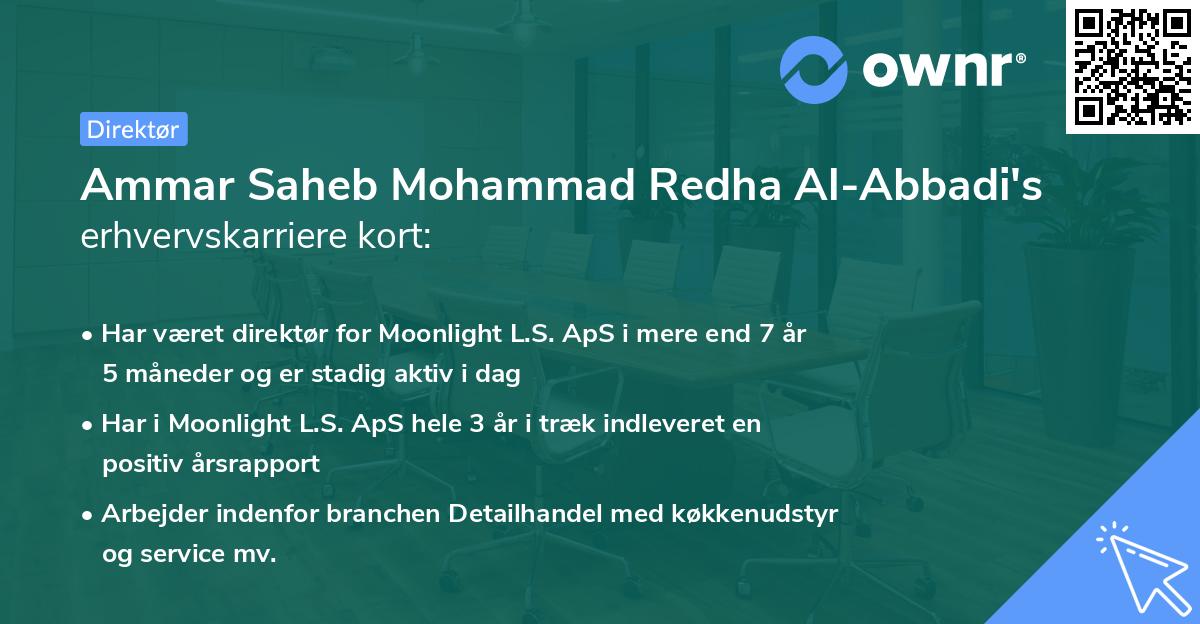 Ammar Saheb Mohammad Redha Al-Abbadi's erhvervskarriere kort
