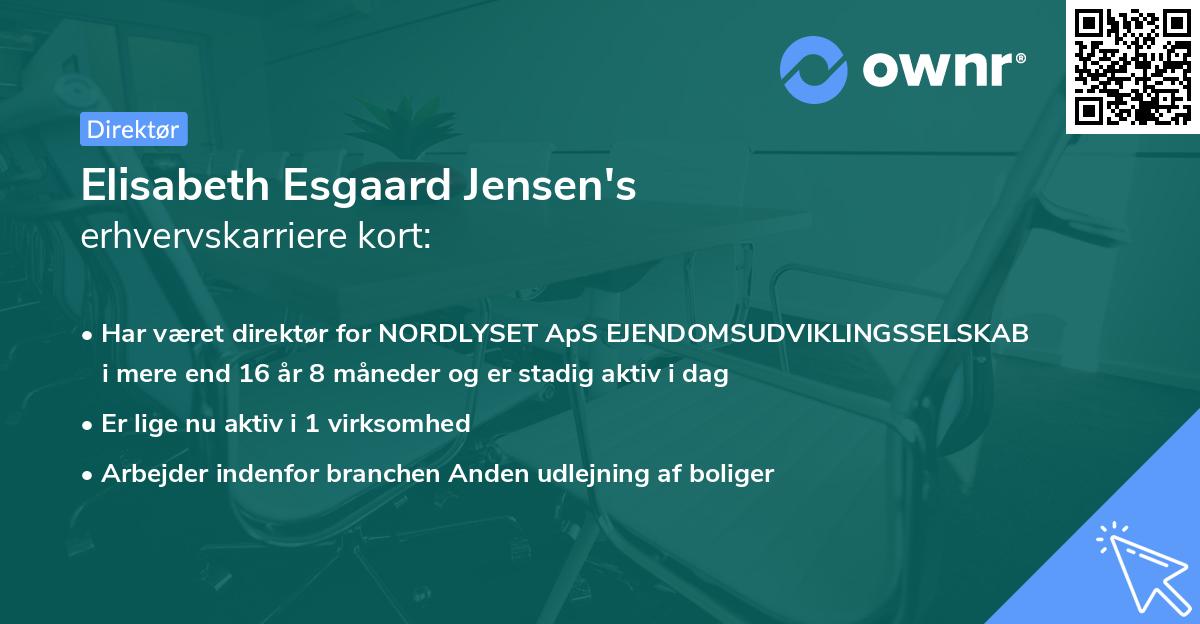 Elisabeth Esgaard Jensen's erhvervskarriere kort