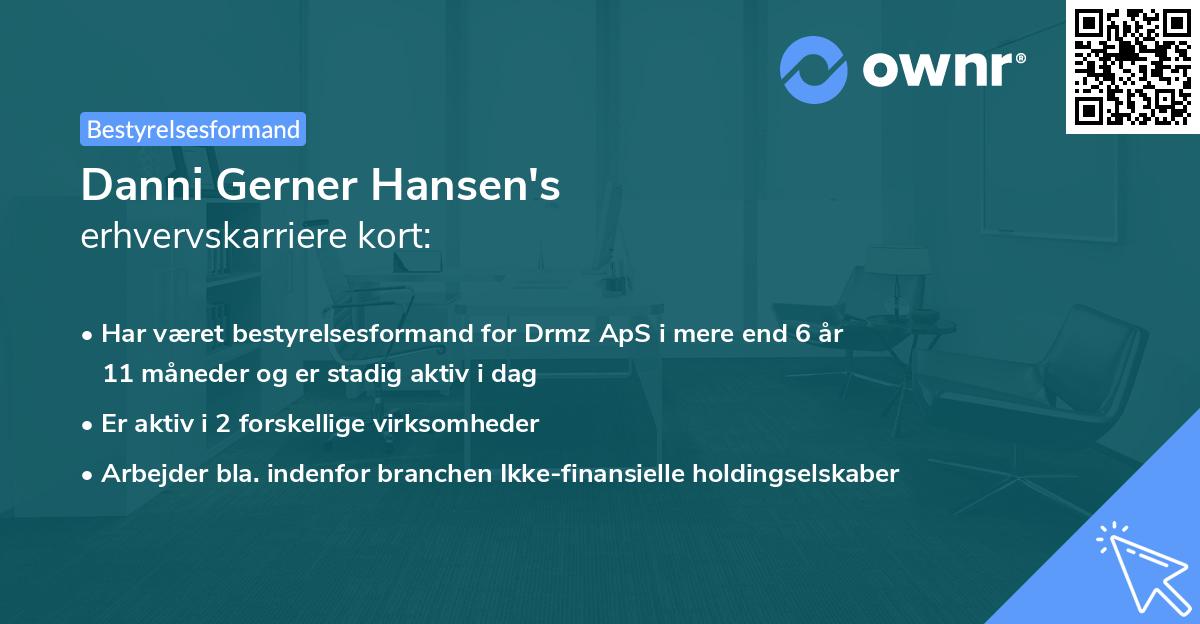 Danni Gerner Hansen's erhvervskarriere kort