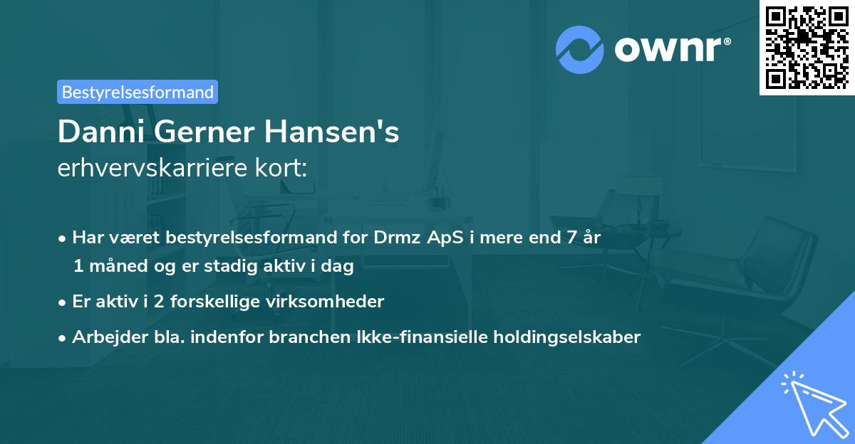 Danni Gerner Hansen's erhvervskarriere kort