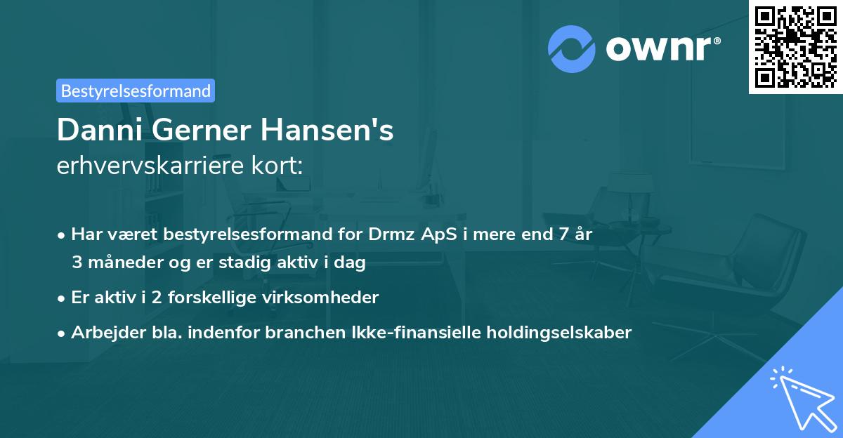 Danni Gerner Hansen's erhvervskarriere kort
