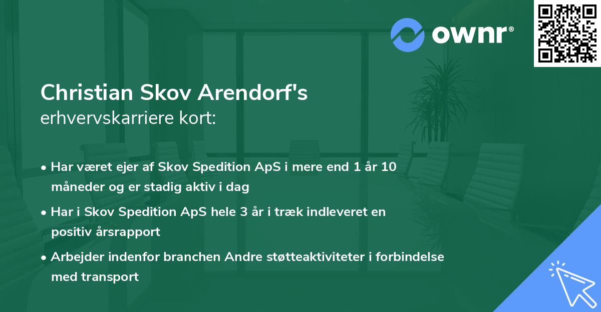 Christian Skov Arendorf's erhvervskarriere kort
