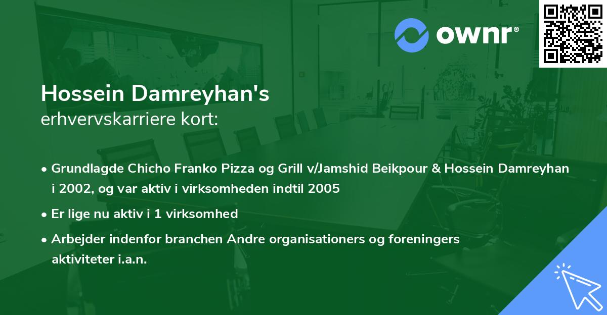 Hossein Damreyhan's erhvervskarriere kort