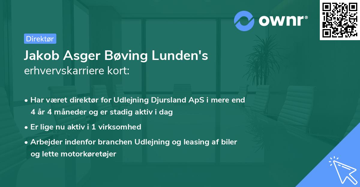Jakob Asger Bøving Lunden's erhvervskarriere kort