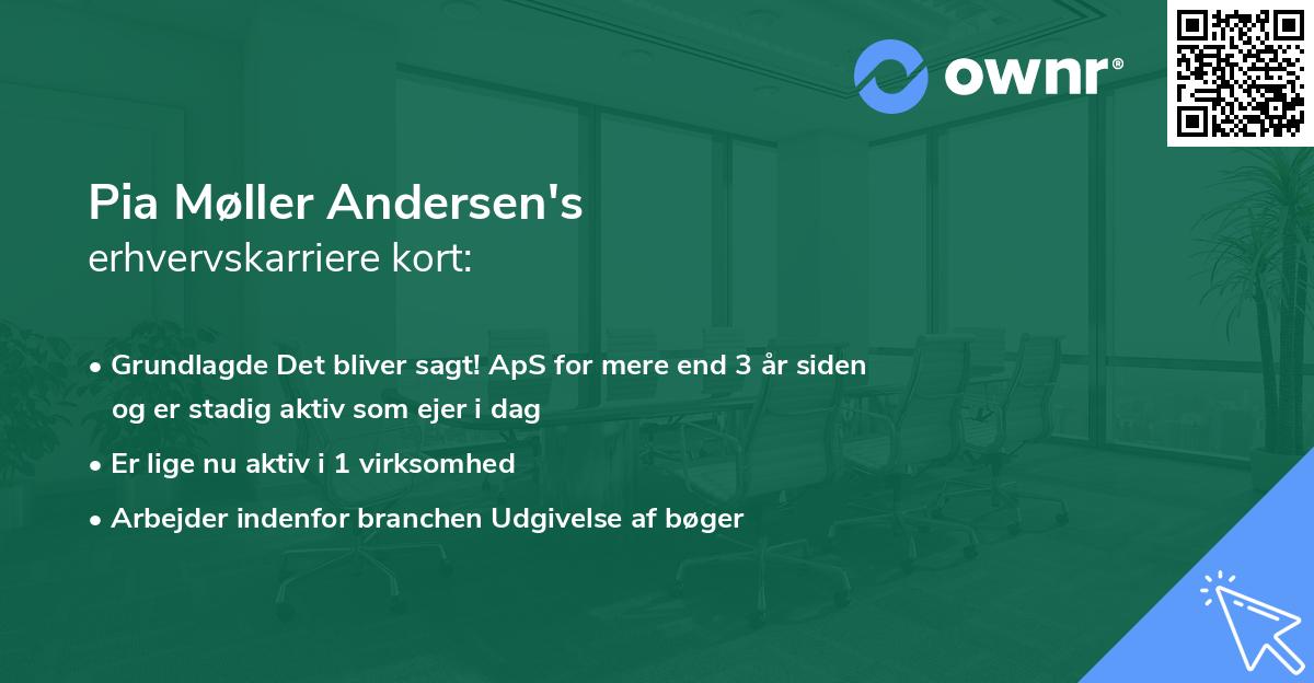 Pia Møller Andersen's erhvervskarriere kort