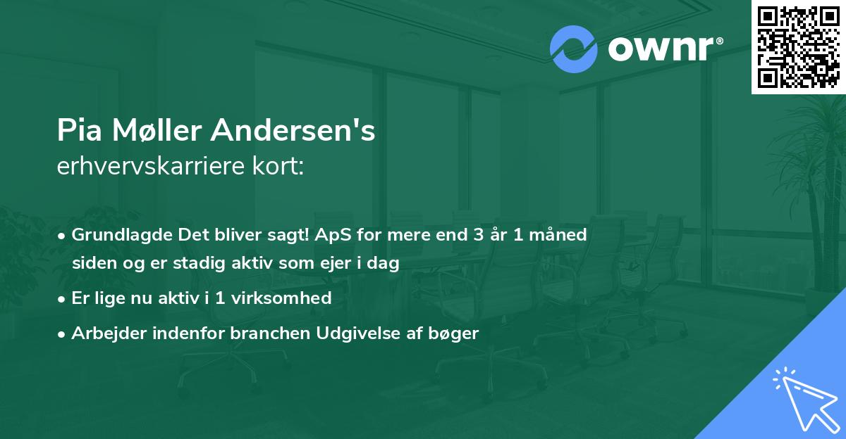 Pia Møller Andersen's erhvervskarriere kort