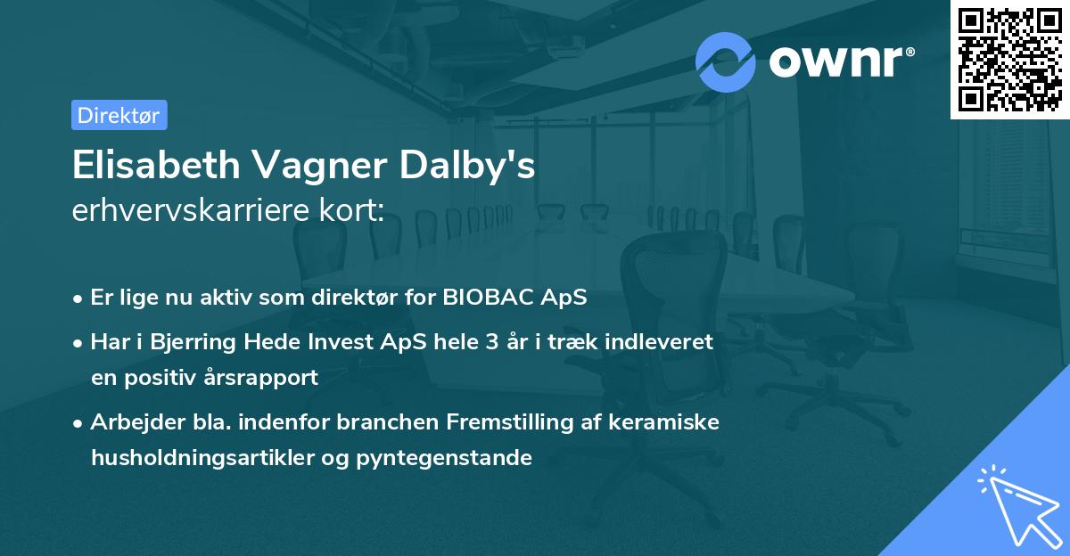 Elisabeth Vagner Dalby's erhvervskarriere kort