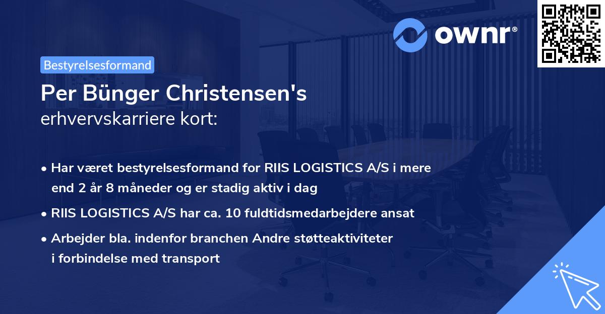 Per Bünger Christensen's erhvervskarriere kort