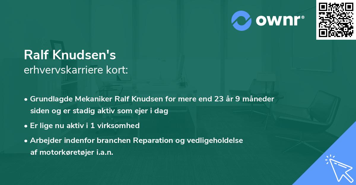 Ralf Knudsen's erhvervskarriere kort