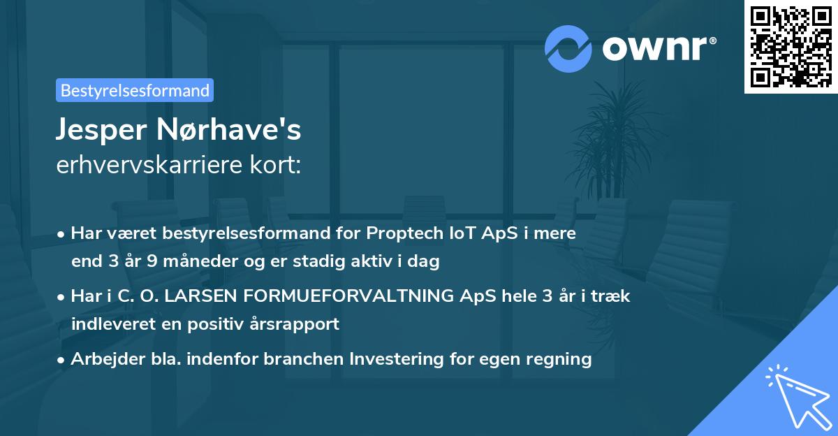 Jesper Nørhave's erhvervskarriere kort