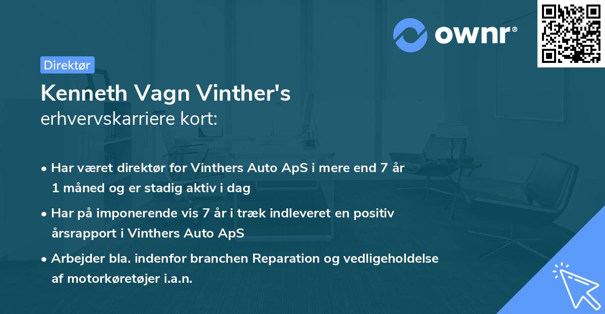 Kenneth Vagn Vinther's erhvervskarriere kort