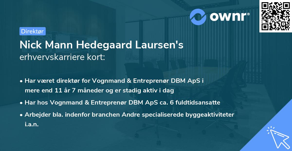 Nick Mann Hedegaard Laursen's erhvervskarriere kort