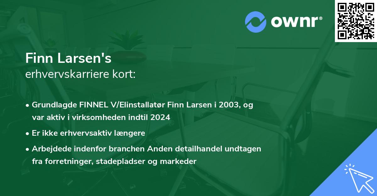 Finn Larsen's erhvervskarriere kort