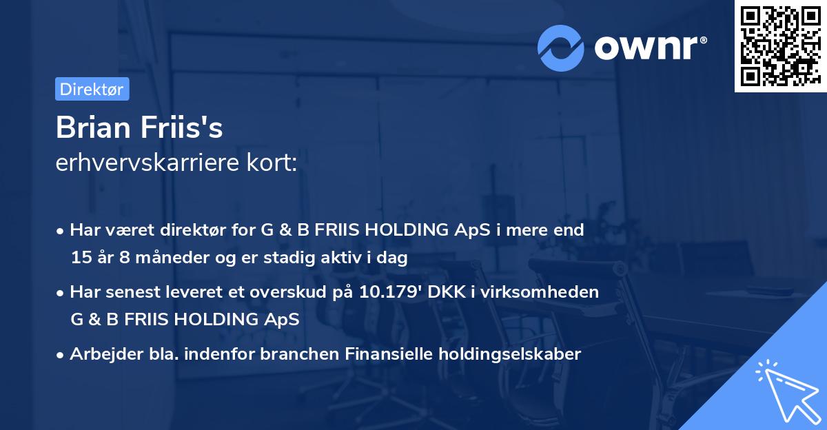 Brian Friis's erhvervskarriere kort