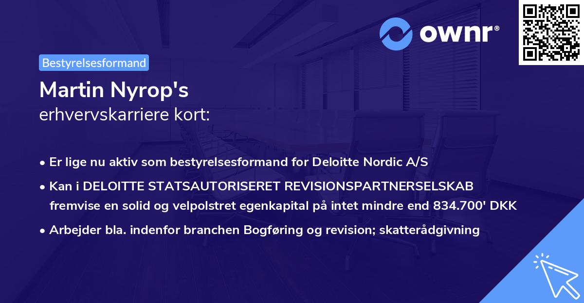 Martin Nyrop's erhvervskarriere kort