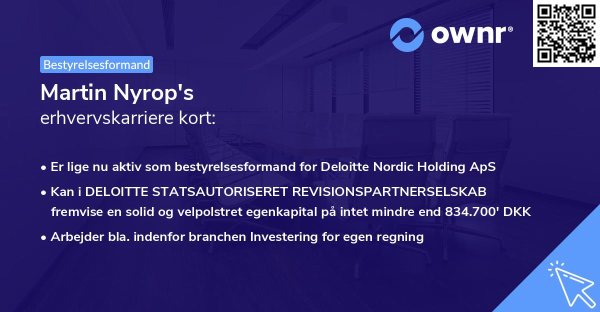 Martin Nyrop's erhvervskarriere kort