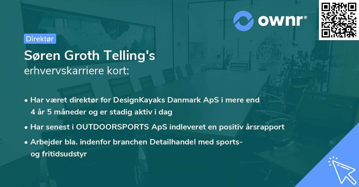 Søren Groth Telling's erhvervskarriere kort