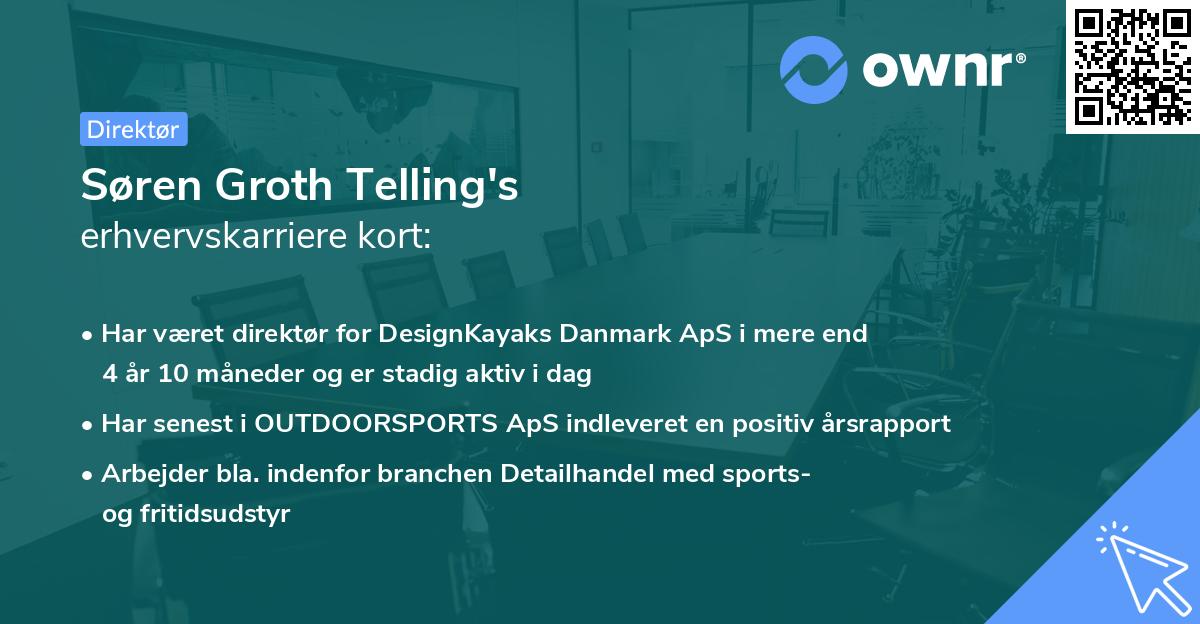 Søren Groth Telling's erhvervskarriere kort