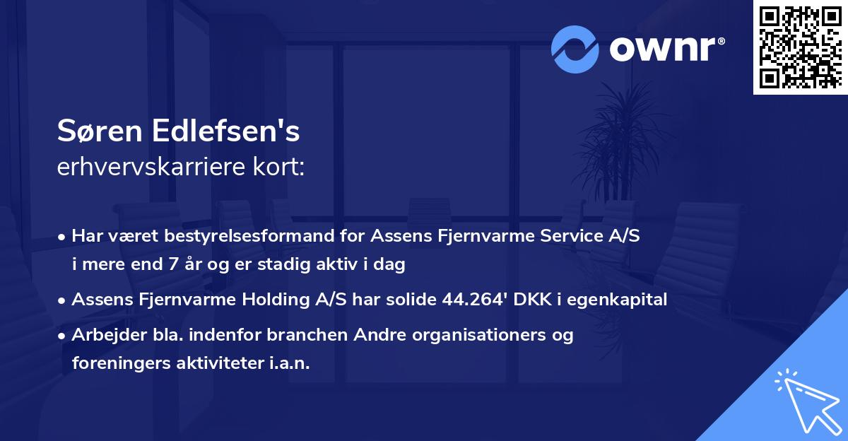 Søren Edlefsen's erhvervskarriere kort