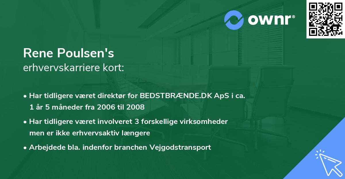 Rene Poulsen's erhvervskarriere kort