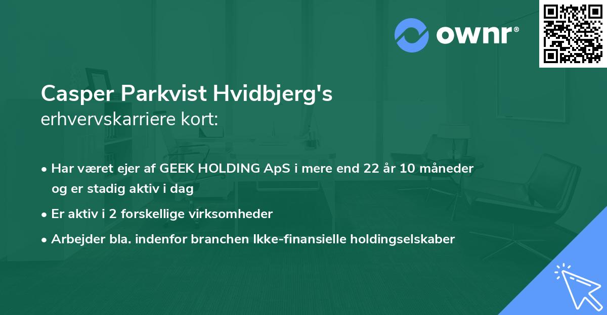 Casper Parkvist Hvidbjerg's erhvervskarriere kort