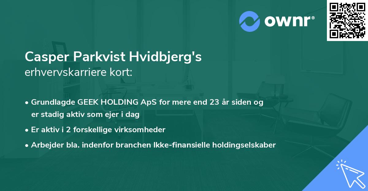 Casper Parkvist Hvidbjerg's erhvervskarriere kort