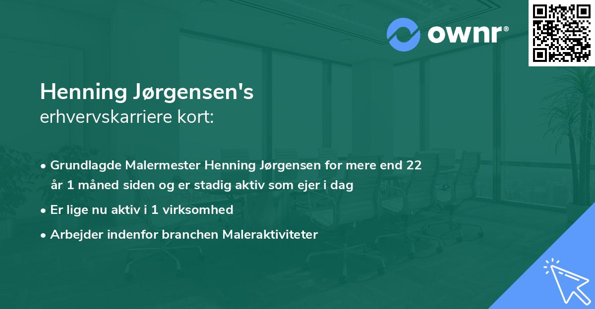 Henning Jørgensen's erhvervskarriere kort