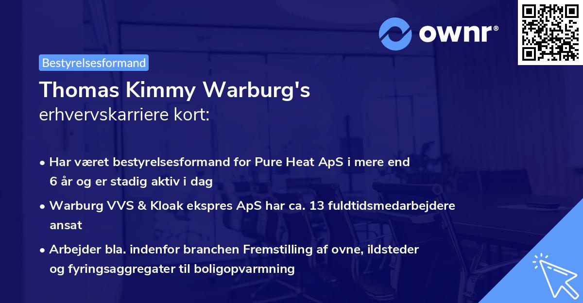 Thomas Kimmy Warburg's erhvervskarriere kort