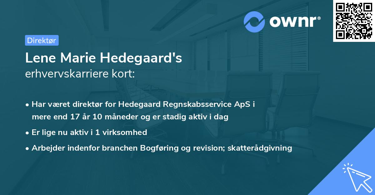 Lene Marie Hedegaard's erhvervskarriere kort
