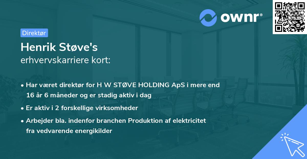 Henrik Støve's erhvervskarriere kort