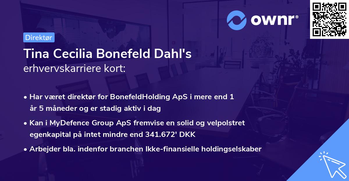 Tina Cecilia Bonefeld Dahl's erhvervskarriere kort