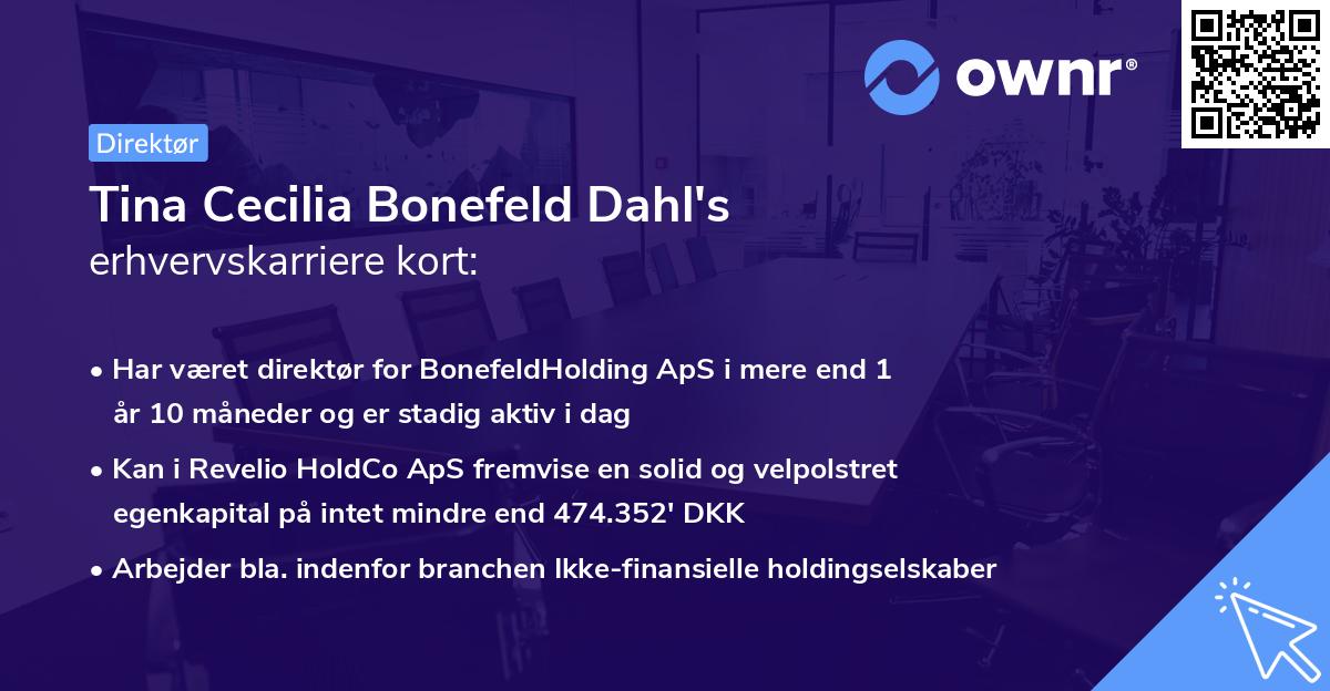 Tina Cecilia Bonefeld Dahl's erhvervskarriere kort