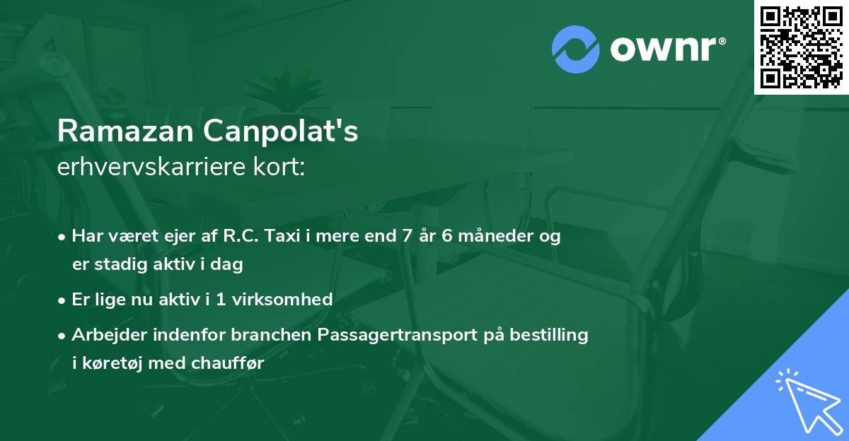 Ramazan Canpolat's erhvervskarriere kort