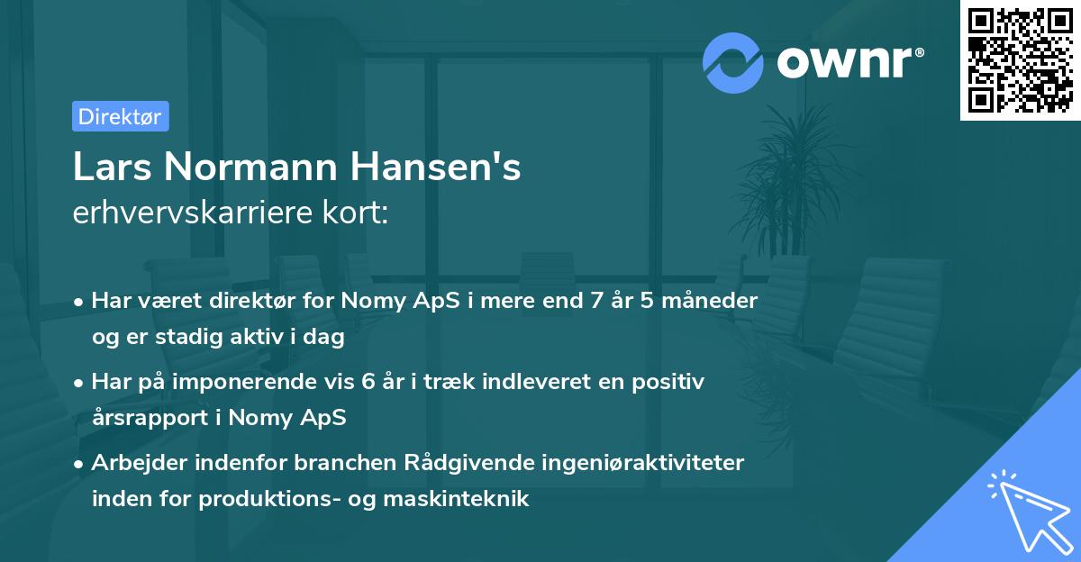 Lars Normann Hansen's erhvervskarriere kort