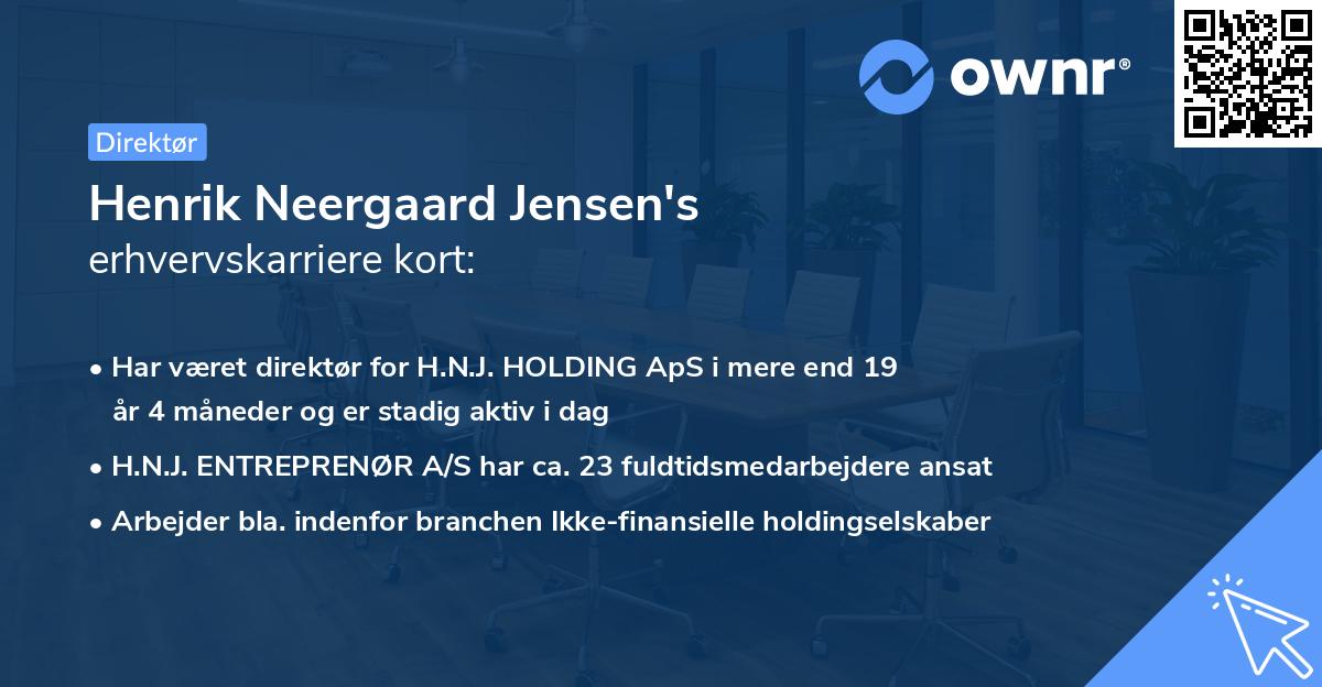 Henrik Neergaard Jensen's erhvervskarriere kort