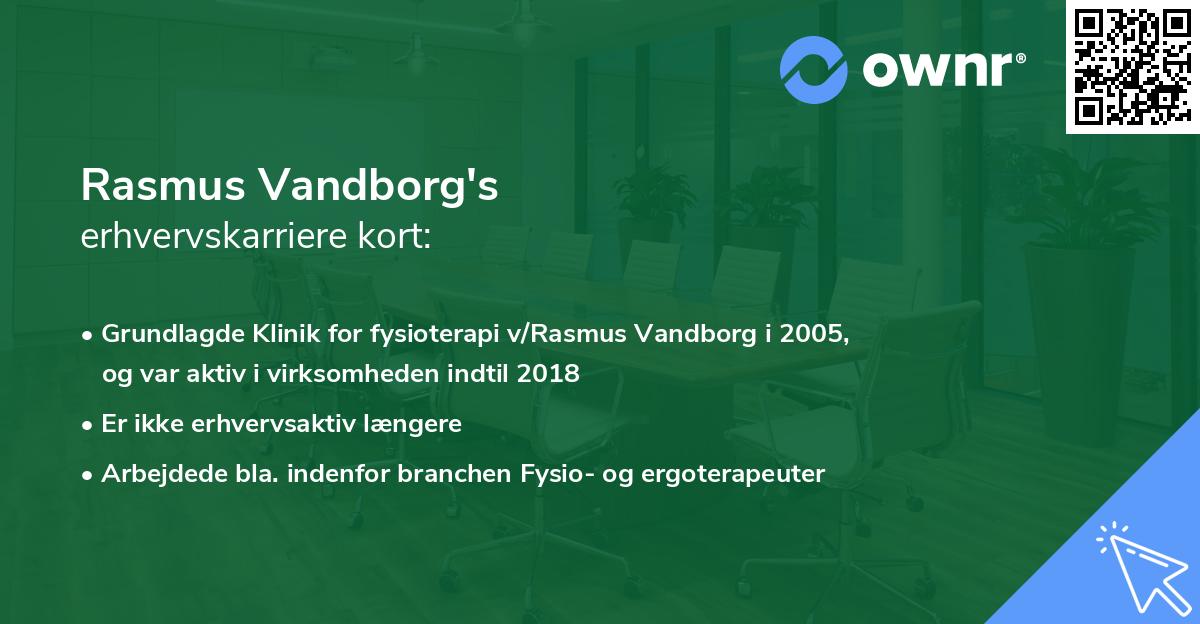 Rasmus Vandborg's erhvervskarriere kort