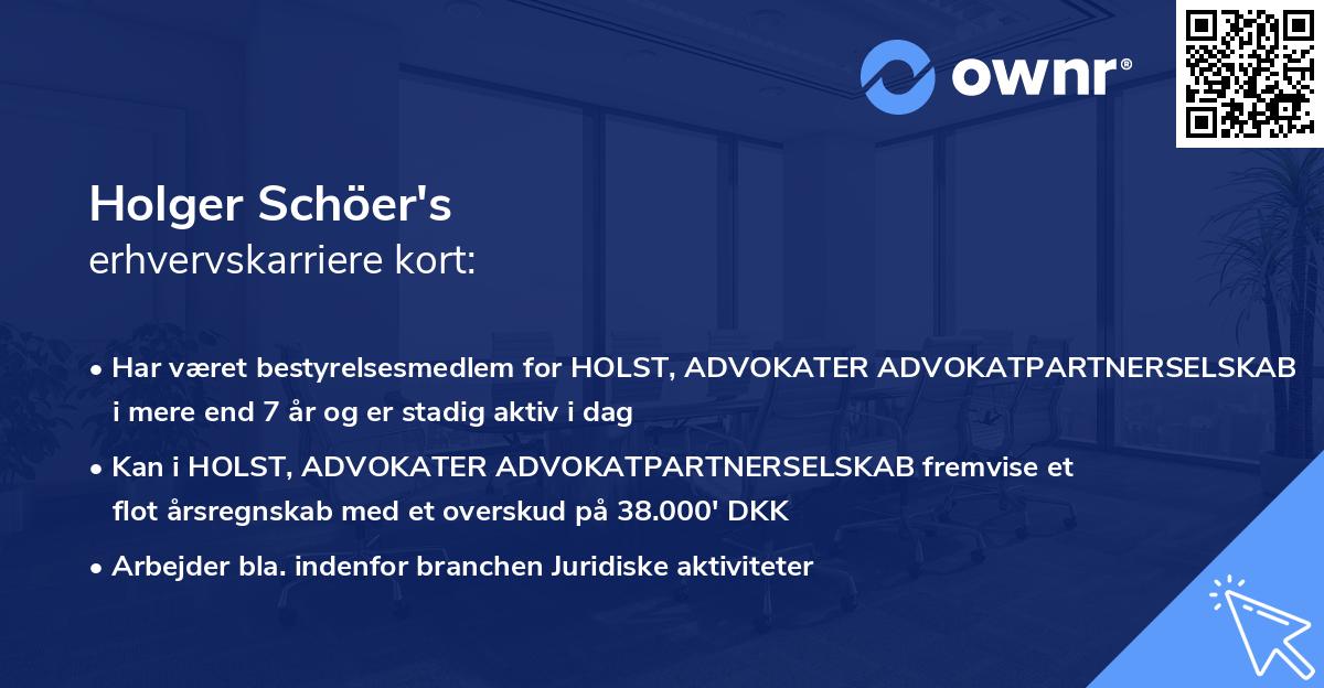 Holger Schöer's erhvervskarriere kort