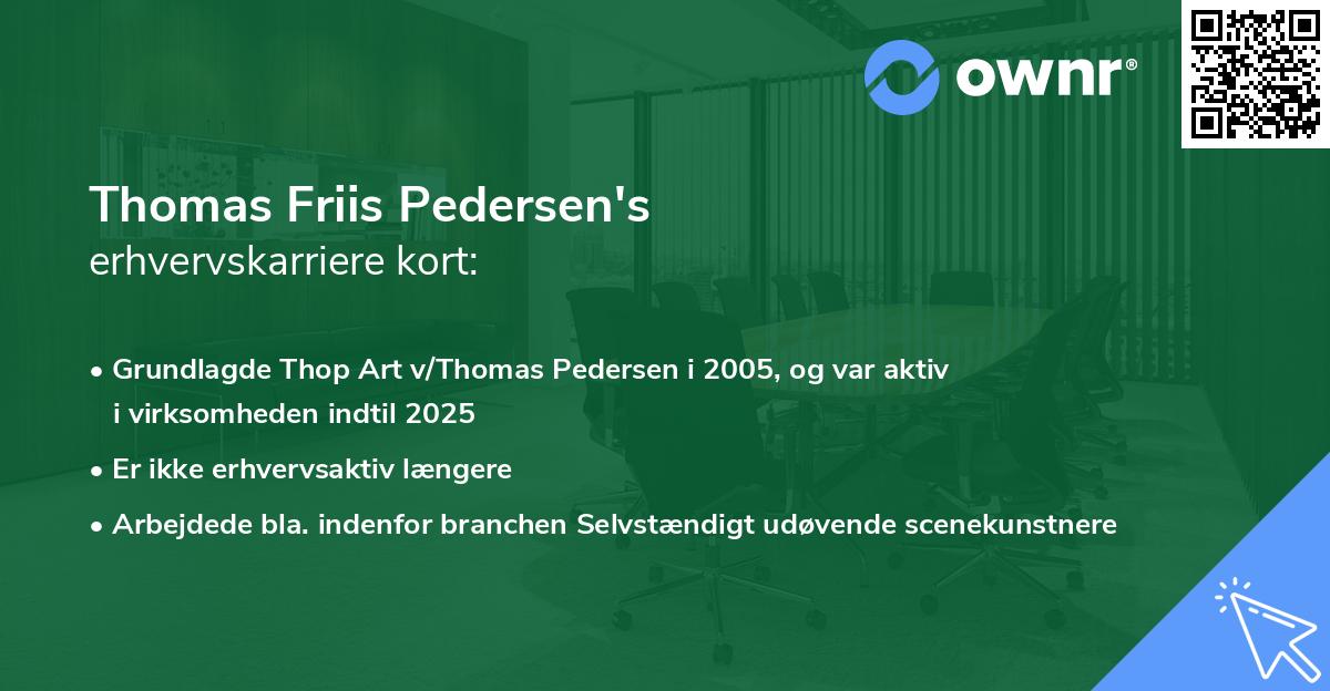 Thomas Friis Pedersen's erhvervskarriere kort