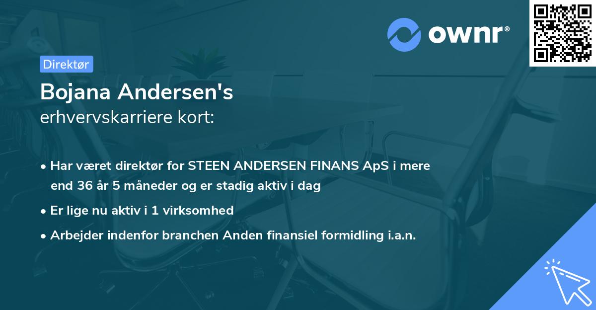 Bojana Andersen's erhvervskarriere kort