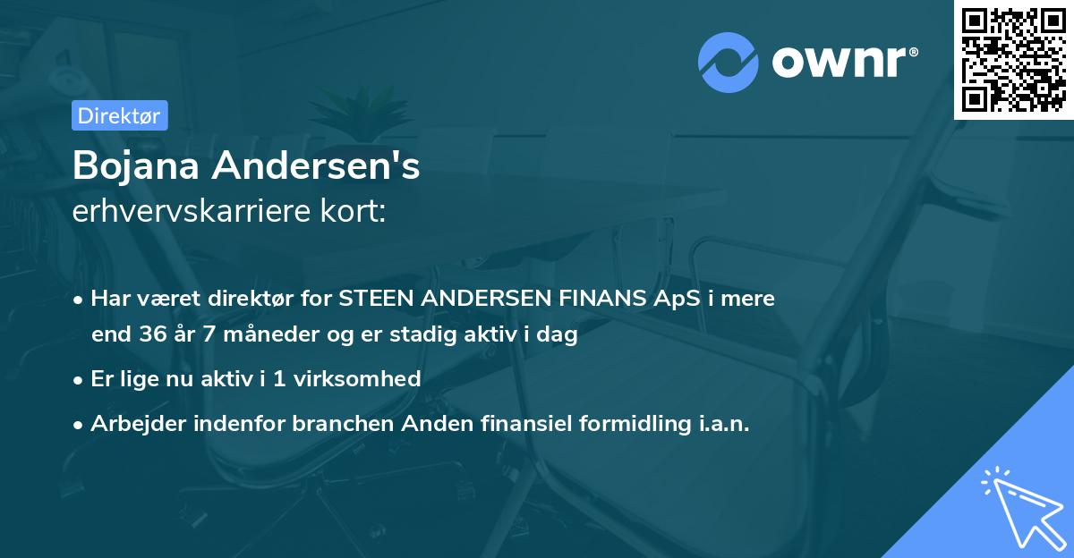 Bojana Andersen's erhvervskarriere kort