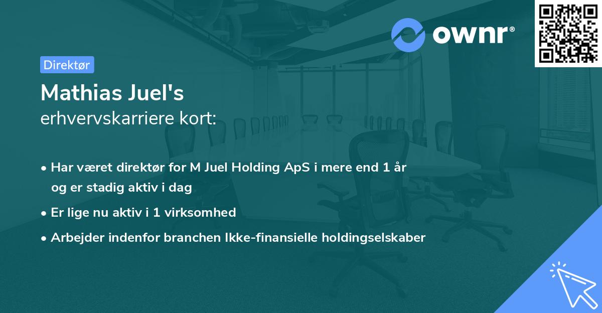 Mathias Juel's erhvervskarriere kort