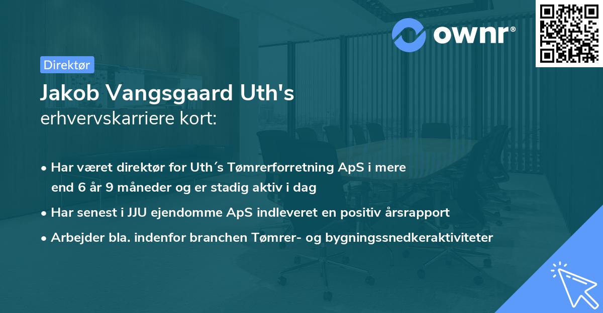 Jakob Vangsgaard Uth's erhvervskarriere kort