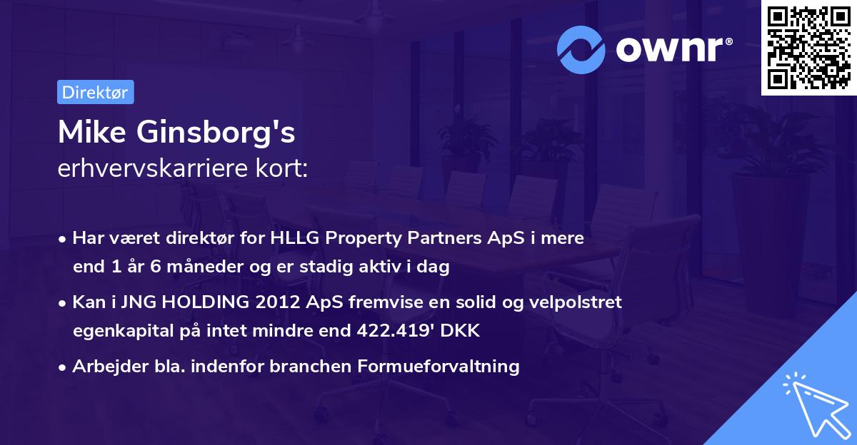 Mike Ginsborg's erhvervskarriere kort