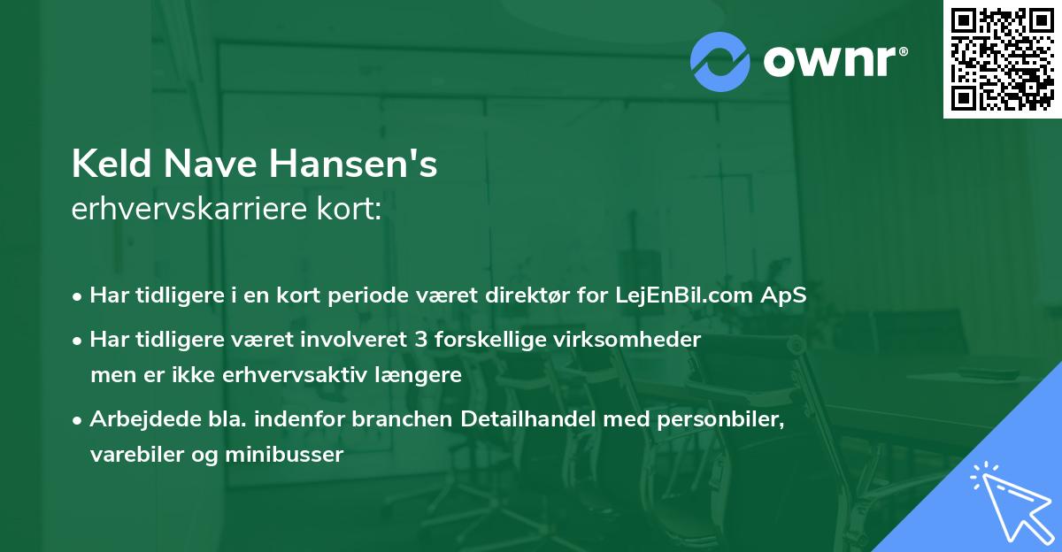 Keld Nave Hansen's erhvervskarriere kort