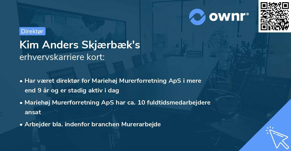 Kim Anders Skjærbæk's erhvervskarriere kort