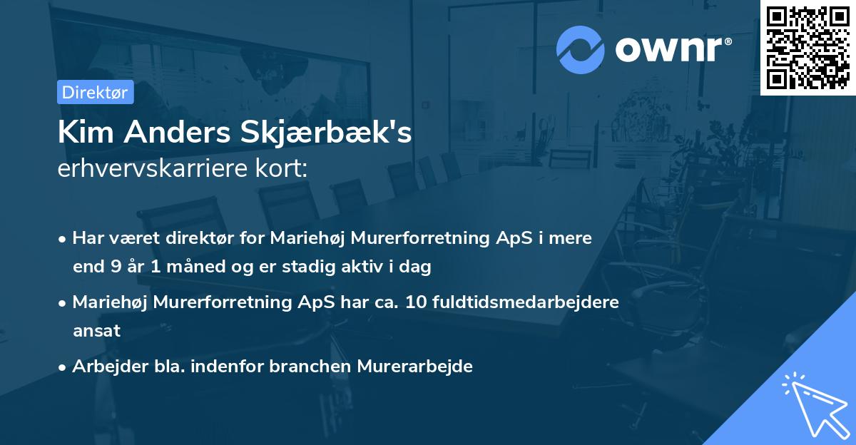 Kim Anders Skjærbæk's erhvervskarriere kort