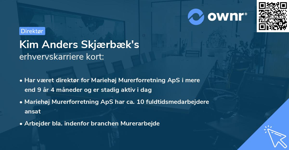 Kim Anders Skjærbæk's erhvervskarriere kort