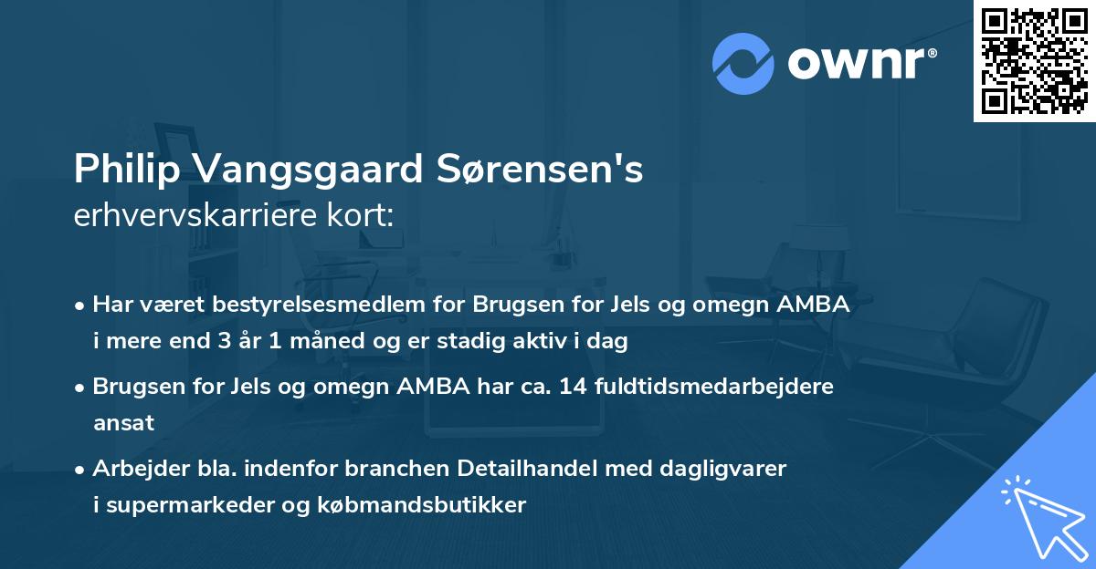 Philip Vangsgaard Sørensen's erhvervskarriere kort