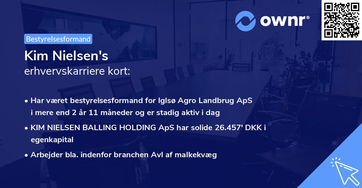 Kim Nielsen's erhvervskarriere kort