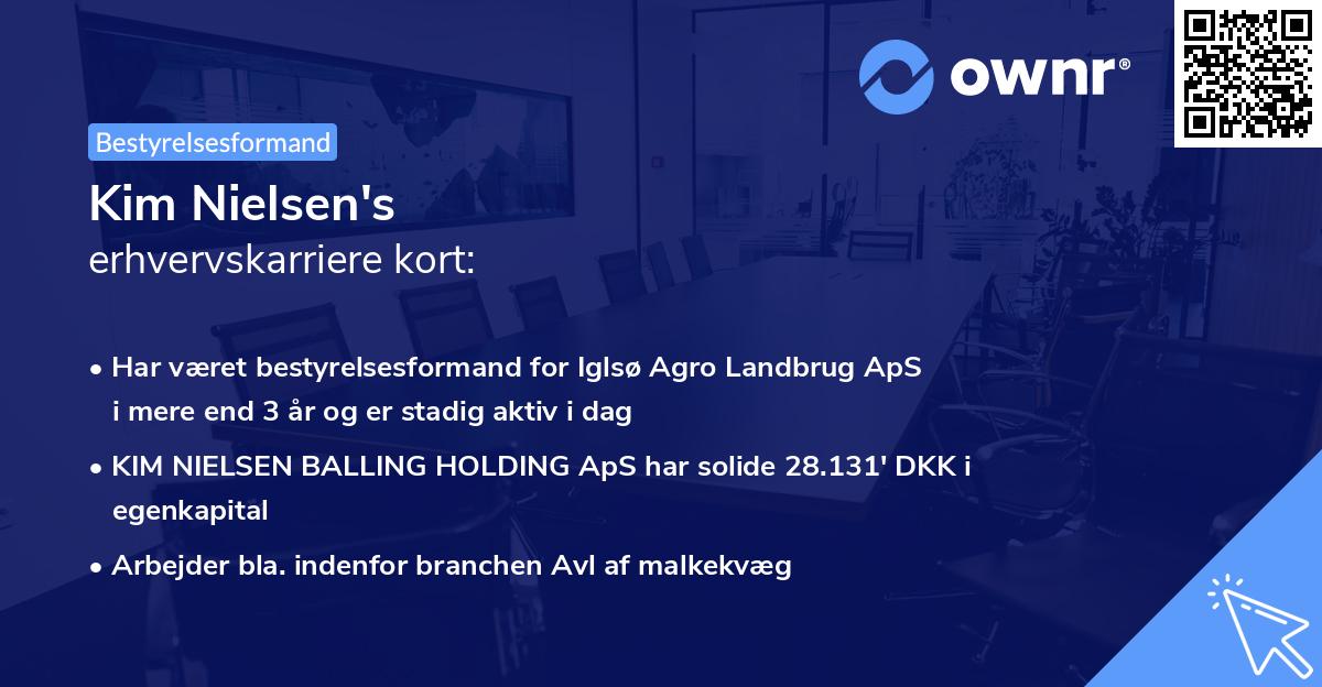 Kim Nielsen's erhvervskarriere kort
